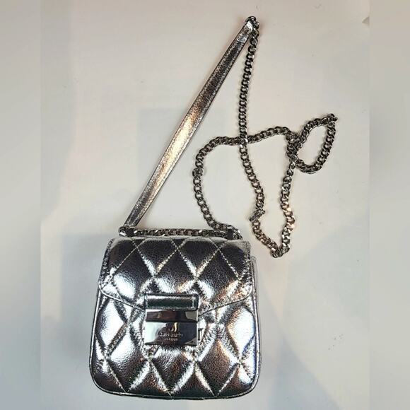 Kate Spade New Silver Crossbody Bag Lunar Light  Micro Purse Concerts Bag - Picture 1 of 13